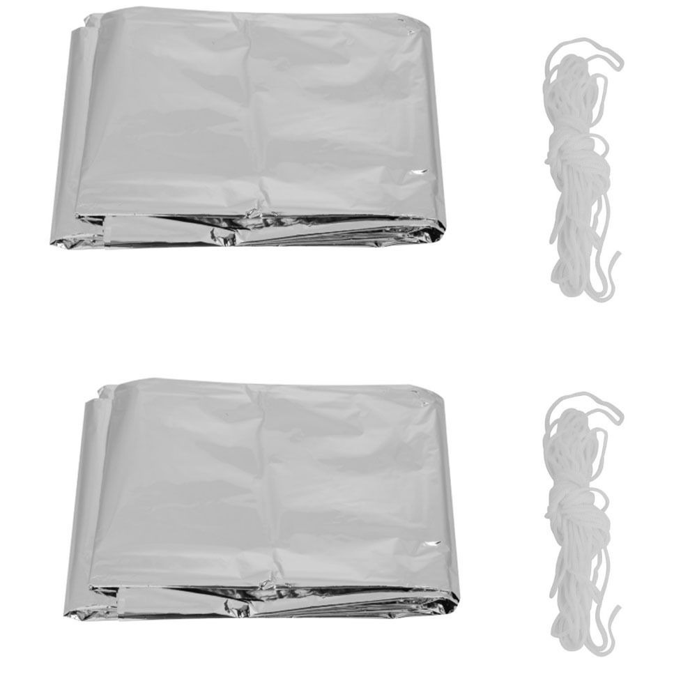 Survival Blanket Reflective - 2 Pezzi Telo Riflettente di Emergenza